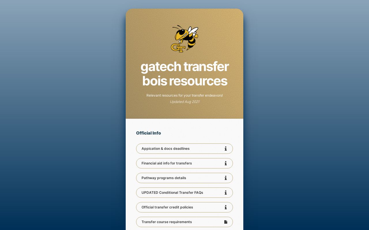 Gatech Transfer Bois Resources